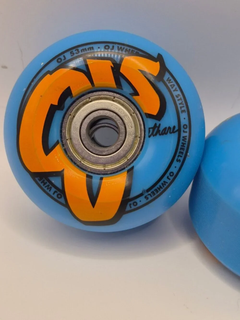 OJ Wheels 53mm Blue Skateboard Wheels With Bearings Set of 4